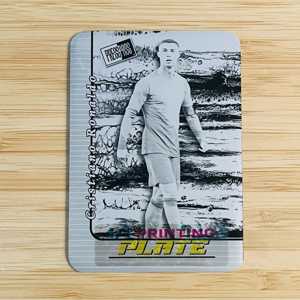 CRISTIANO RONALDO 2024 Leaf Press Pass Black Printing Plate 1/1